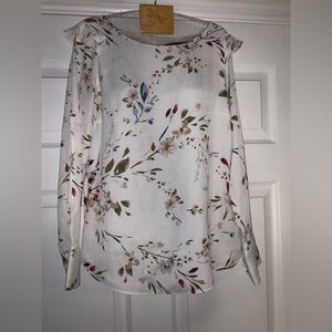 White House Black Market Floral Blouse - Multicolor